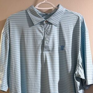 Peter Millar Sky Blue Striped Polo Shirt
